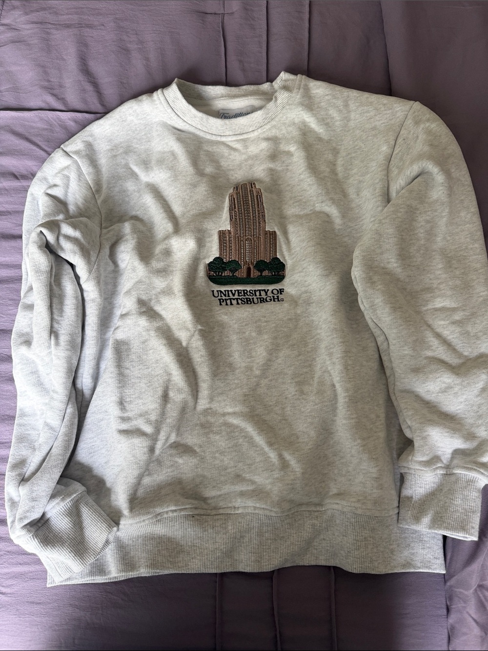 University of Pittsburgh Light Gray Crewneck Sweatshirt